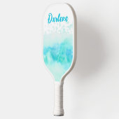 Personalisierte Namenswellen am Strand Pickleball Schläger (Links)