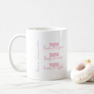 Personalisierte Nana Pink Typografie Kaffeetasse