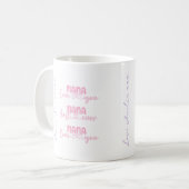 Personalisierte Nana Pink Typografie Kaffeetasse (Vorderseite Links)