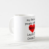personalisierte Nana-Tasse mit Namen Kaffeetasse (Vorderseite Links)