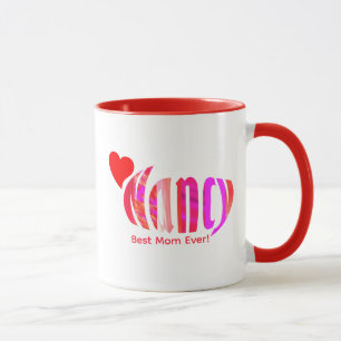 Personalisierte "Nancy" in Rot Rosa, Orange und Hö Tasse