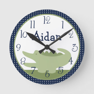 Personalisierte Nantucket-Alligator-Uhr Runde Wanduhr