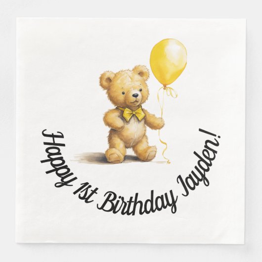 Personalisierte Napkins für den Geburtstag, Baby D Serviette (Vorderseite)
