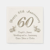 PERSONALISIERTE Napkins zum 60. Hochzeitstag Serviette (Vorderseite)