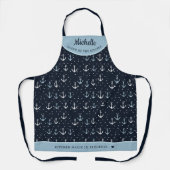 Personalisierte narbenblaue Ankerstruktur Schürze (Vorderseite)
