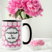 Personalisierte Narbenrosa und weißes Pickleball Kaffeetasse