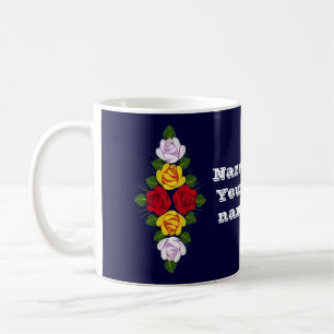 Personalisierte Narrowboat Rosen Kaffeetasse