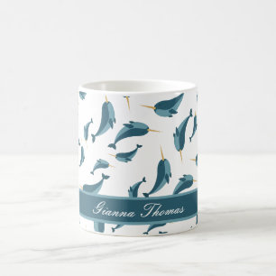 Personalisierte Narwhal-Kaffee-Tasse Kaffeetasse