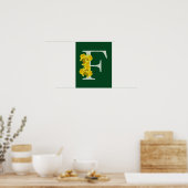 Personalisierte Narzisse Monogramm Anfangsbuchstab Poster (Küche)