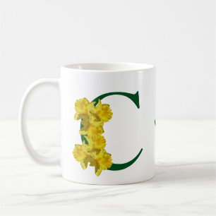 Personalisierte Narzisse-Monogramm-Initiale C Kaffeetasse