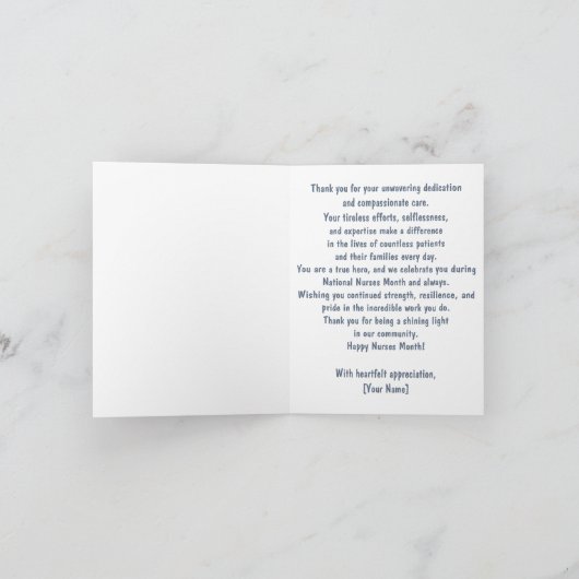 Personalisierte Nationale Krankenwoche Karte (Innenseite)