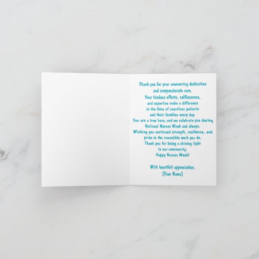 Personalisierte Nationale Krankenwoche Karte (Innenseite)