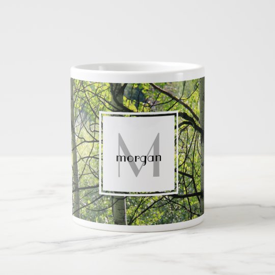 Personalisierte Natur, weiße Espe, addieren Jumbo-Tasse