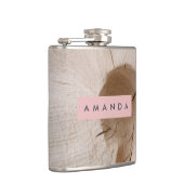 Personalisierte Naturholz-Körner-Textur Flachmann (Rechts)