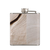 Personalisierte Naturholz-Körner-Textur Flachmann (Rückseite)