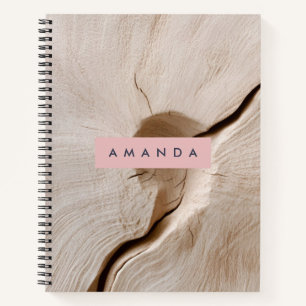 Personalisierte Naturholz-Körner-Textur Notizblock
