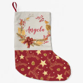 Personalisierte natürliche rustikale kleiner weihnachtsstrumpf (Vorderseite)