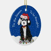 Personalisierte Naughty Bernedoodle Keramik Keramik Ornament (Rechts)