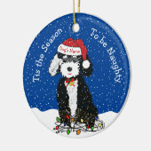 Personalisierte Naughty Bernedoodle Keramik Keramik Ornament (Links)