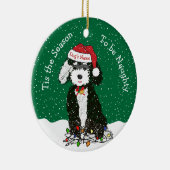 Personalisierte Naughty Bernedoodle Keramik Ornament (Rechts)