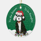 Personalisierte Naughty Bernedoodle Keramik Ornament (Links)