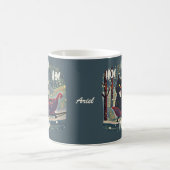 Personalisierte Naughty Black Cat Sled AntiChristm Kaffeetasse (Mittel)