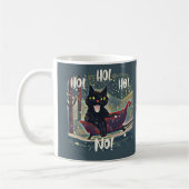 Personalisierte Naughty Black Cat Sled AntiChristm Kaffeetasse (Links)