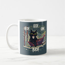 Personalisierte Naughty Black Cat Sled AntiChristm Kaffeetasse