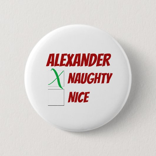 Personalisierte Naughty oder schöne Weihnachten Button (Vorderseite)