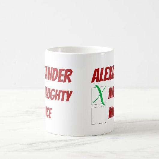 Personalisierte Naughty oder schöne Weihnachten Kaffeetasse (Mittel)