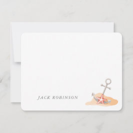 Personalisierte Nautic Anchor Starfish Note Card Mitteilungskarte