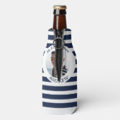 Personalisierte Nautic Foto Navy Strip Flasche Flaschenkühler (Flasche Rückseite)