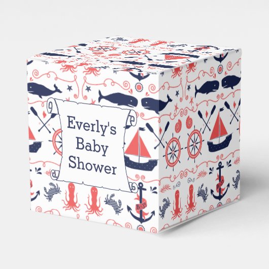 Personalisierte Nautical Baby Shot Bag Geschenkschachtel (Vorderseite)