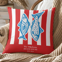 Personalisierte Nautical Red Sardine Streifen