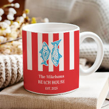 Personalisierte Nautical Red Sardine Streifen