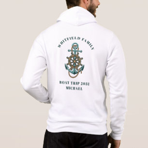 Personalisierte nautische Anker-Familienboot-Tour Hoodie