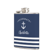 Personalisierte nautische Bridesmattin Flachmann (Links)