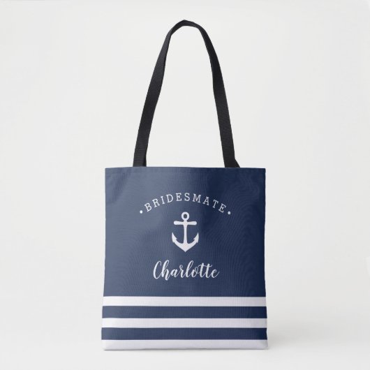 Personalisierte nautische Bridesmattin Tasche (Vorderseite)