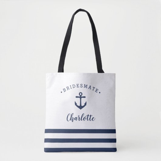 Personalisierte nautische Bridesmattin Tasche (Vorderseite)