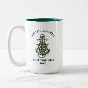 Personalisierte nautische Familienzusammenkunft Bo Zweifarbige Tasse