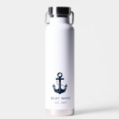 Personalisierte nautische Kapitäns-Ausrüstung Navy Trinkflasche (Vorne)