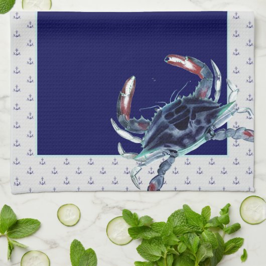 Personalisierte Nautische Marine Anchor Recipe hal Geschirrtuch (Gefaltet)