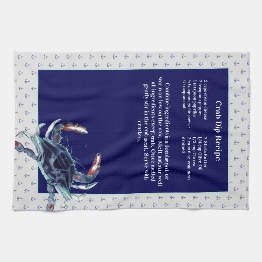 Personalisierte Nautische Marine Anchor Recipe hal Geschirrtuch (Horizontal)