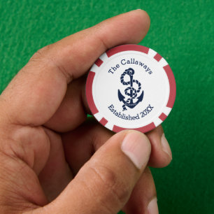 Personalisierte Nautische Navy-Anker Pokerchips