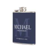 Personalisierte Nautische Navy-Trauzeuge Flachmann (Links)