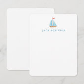 Personalisierte Nautische Segelbootkarte Mitteilungskarte (Vorne/Hinten)