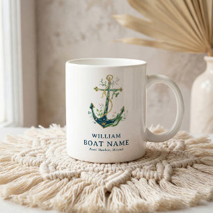 Personalisierte nautische Wasserfarbe-Anker Kaffeetasse