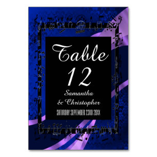 Personalisierte Navy-, Black- und Lila-Zahl Tischnummer