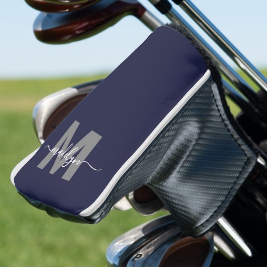 Personalisierte Navy Blau Monogramm Golf Headcover