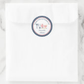 Personalisierte Navy Blau und Rosa Backküche Runder Aufkleber (Tasche)